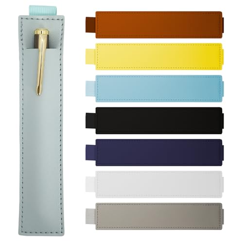 syihah 8 porta-canetas elásticas para cadernos, estojo de couro sintético com faixa ajustável, estojo para lápis para Bíblia, cadernos, agendas, fichários e livros (8 cores)