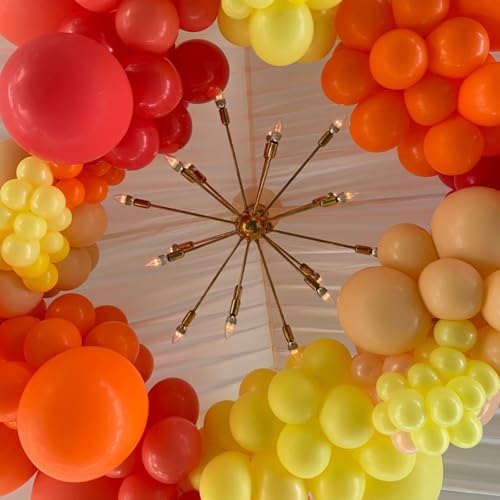 Image of PartyWoo Yellow Balloon Garland, 100 pcs Orange Yellow Balloons Different Sizes Pack of 36 Inch 18 Inch 12 Inch 10 Inch 5 Inch for Balloon Garland Arch as Party Decorations, Birthday Decorations