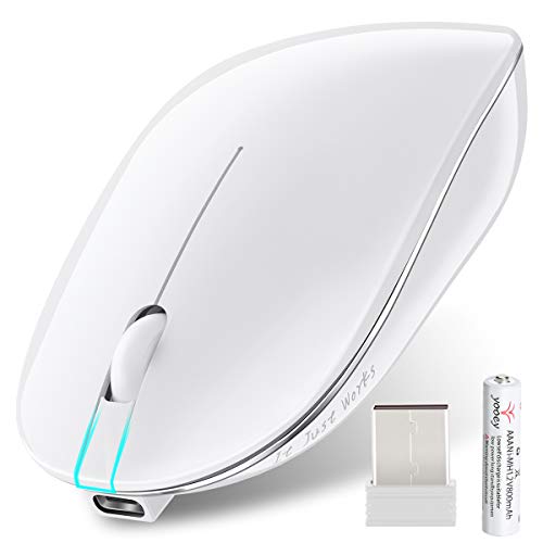 Exclusive Discount 50% Price E Key Wireless Mouse,Fverey Smart Computer Mice to Minimize The Window,Ergonomic Silent Rechargeable Mouse Designed for Laptop PC Notebook (White)