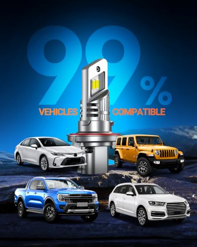 Image of SEALIGHT 9008 /H13 Bulbs, 800% Brightness 40000LM Super Brighter, 1:1 Size Fog Lights, 6500K Cool White, 60000Hrs Long Service Life with Cooling Fan, 3MIN Play and Plug, Pack of 2