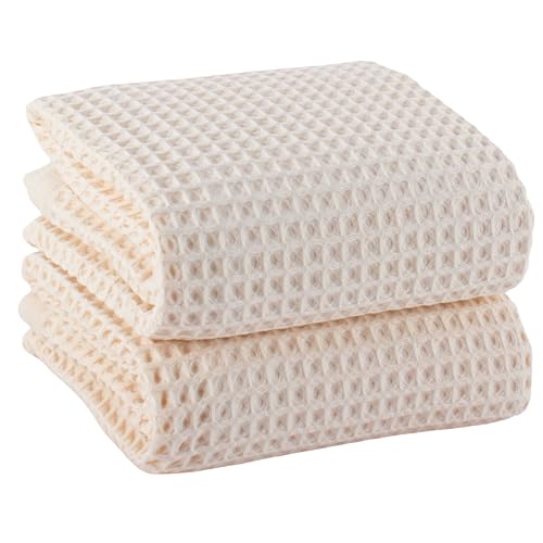 PÜSKÜL Premium Waffle Bath Towels Set of 2 - Organic