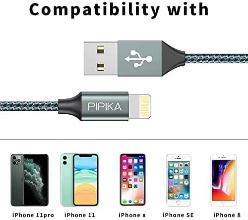 PIPIKA iPhone Charger Cable 3M/10FT Lightning Cable Nylon USB iPhone Charging Cable Compatible with iPhone 13/13 Pro Max/12/12 Mini/12 Pro/11/11 Pro/XS/XS Max/XR/X/8 Plus/7/6s/6 Plus/5c/SE/Air
