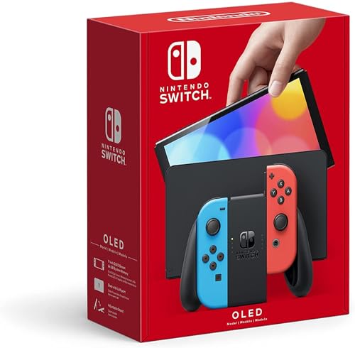 Image of Nintendo Switch OLED Model, Console with Joy-Con (Neon Blue & Neon Red)