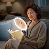 30X 10X Magnifying Glass with Light, Large Hands Free Magnifying Glass for Close Work, 3 Color LED Lights Flexible Gooseneck Magnifier for Craft Reading Sewing Seniors