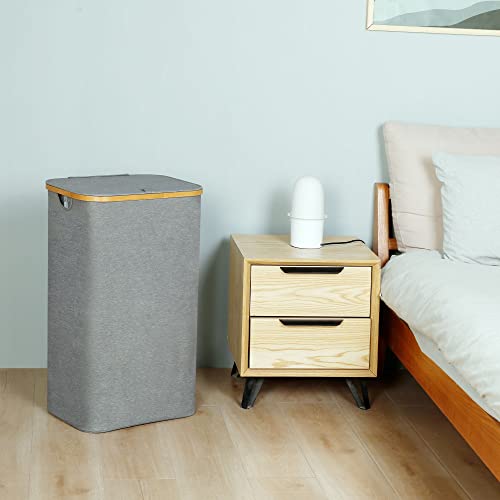 Iegrow Laundry Hamper With Lid, 110L Large Laundry Hamper With Handle And Lid, Collapsible Clothes Basket Organizer With Removable Inner Bag For Clothes Toys Towels - Grey #TOP6
