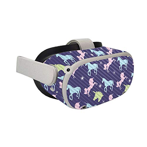 Image of MightySkins Carbon Fiber Skin Compatible with Oculus Quest 2 - Unicorn Dream | Protective, Durable Textured Carbon Fiber Finish | Easy to Apply | Made in The USA (CF-OCQU2-Unicorn Dream)