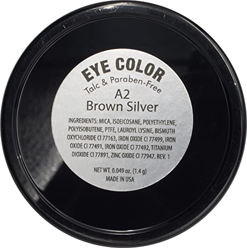 Pure Ziva Brown Silver Shimmering Metallic Chocolate Brown Dark Bronze Pressed Powder Single Vegan Eyeshadow; Talc, Paraben & Cruelty Free
