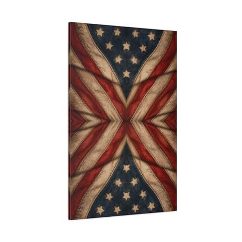 Toile drapeau américain vintage pour habiller le mur de votre salon industriel