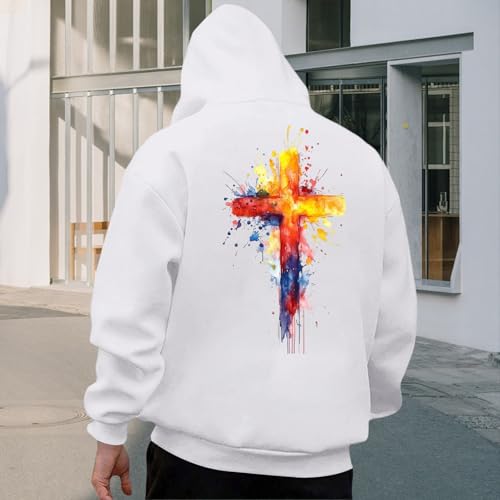 Jesus Hoodies for Men,Christian Crewneck Sweatshirt Men Hoodies | Loose Fit Pullover Casual Fall Winter Tops2