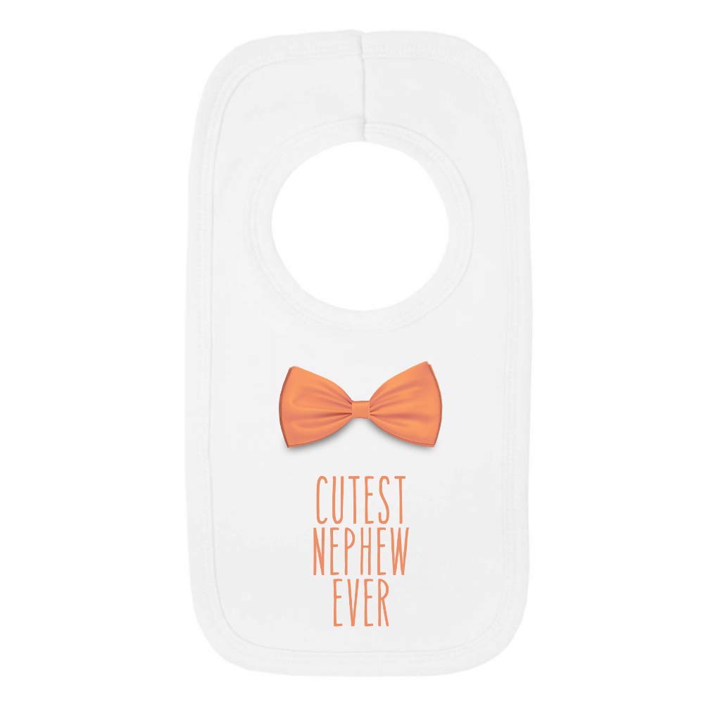 Kickass Tees Cutest Nephew Ever 1 Baby Bib One Size White Funny Cute New Baby Boy Gift Present