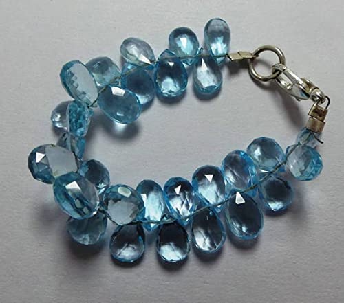 Bracelet bébé 5 inch topaze bleu ciel naturelle taillée en poire LKBEADS