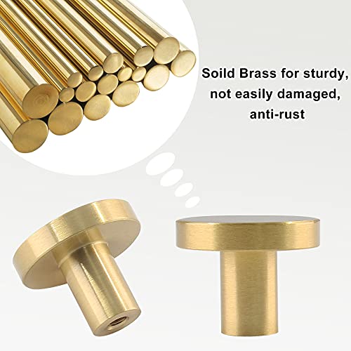 Jiozermi 4 Pack 1 inch Cabinet Knobs with Mounting Screws, Solid Brass Drawer Knobs, Round Dresser Knobs, Drawer Pulls, Dresser Drawer Handles by Jiozermi - Image 5