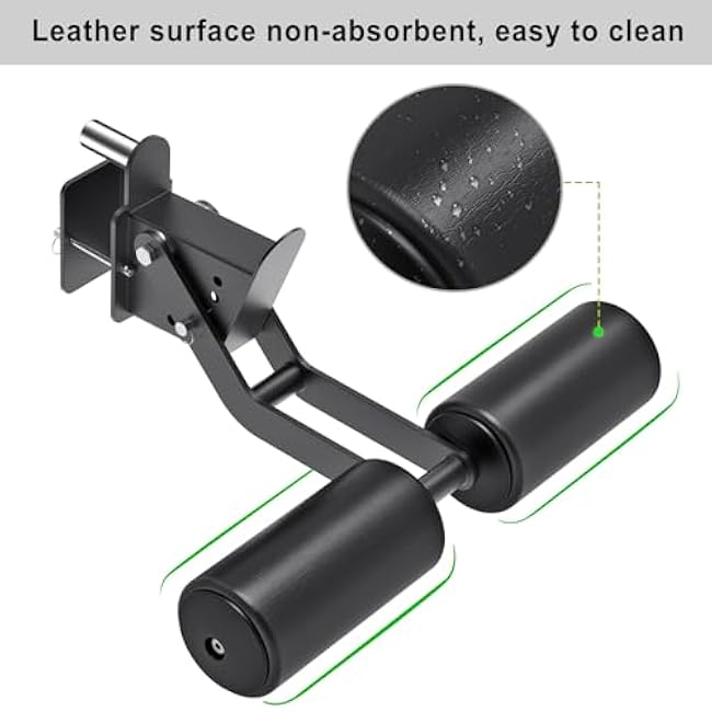 Nordic Hamstring Curl Attachment for 2 x 2 or 3 x 3 Power Rack, 6 Height Adjustable Leg Hold Down with Leather Surface for Home Gyms