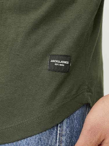 JACK & JONES Herren JJENOA Tee SS Crew Neck 5PK MP T-Shirt, Detail:2 White-1 Black-1 Navy-1Forest, S – Ansicht 5