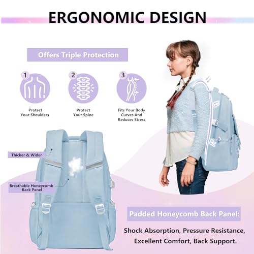 Kids Backpack for Girls - High School College Backpack for Teen Girls with 15.6 Laptop Compartment Back to School4