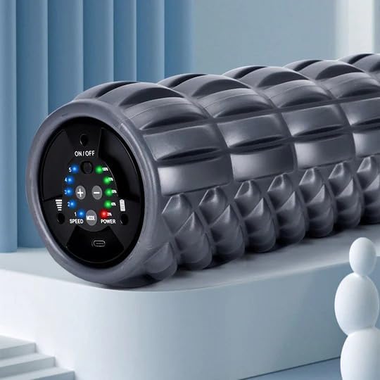 Electric Yoga Massage Column USB Rechargeable, with 4pcs Yoga column large - Vibrating Foam Roller, Electric Back Roller - Foam Roller for Physical Therapy - Fashion & Simplicity Style - 115mm × 295mm