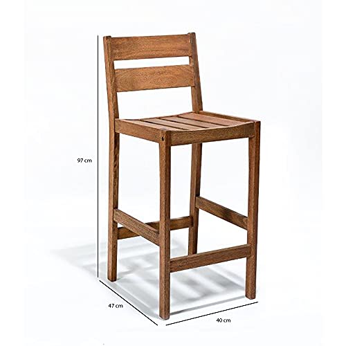 Banqueta de Madeira Maciça Verona Ipanema Mestra Móveis Polisten Nogueira