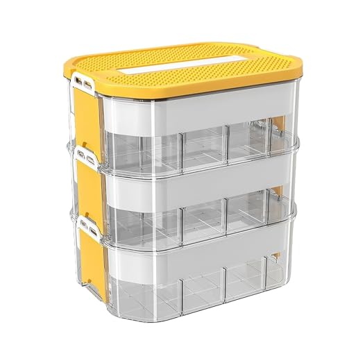 WUDLEP Kinder Aufbewahrungsbox mit Deckel, 3 Stufen Bausteine Boxen...