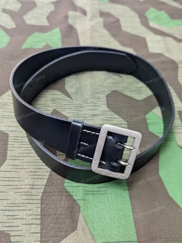 Reproductions WWII GERMAN VINTAGE OFFICER DOUBLE CLAW BLACK LEATHER BELT LENGTH 50INCH Waist hole size: 36-46" SIZE XL2