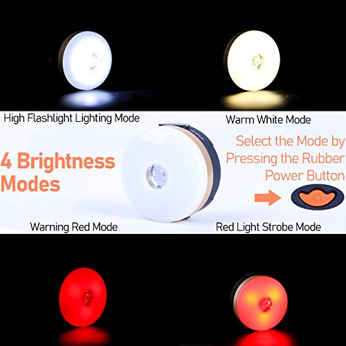 Pack of 2 Camping Lights Lanterns, USB Rechargeable LED Tent Light with Magnetic Base, 4 Modes with Hooks, Portable Waterproof Outdoor Camping Lantern for Hiking, Fishing, Emergency - Image 4