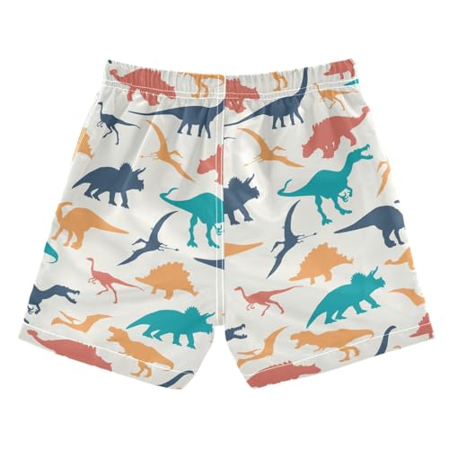 Boys Swim Trunks Quick Dry Dinosaur Beach Board Shorts with Mesh Lining Youth Swimwear 2-12T2