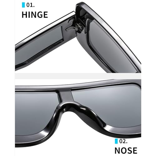 bullabulling Fashion Mask Sunglasses for Women Men Oversized Futuristic Shield Sun Glasses Oversized Flat Top Sunnies4