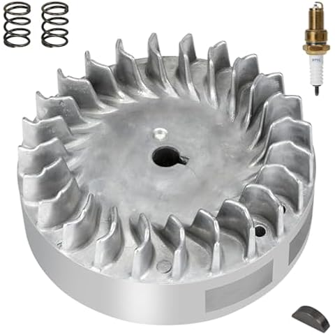 FVRITO Aluminum Flywheel 10krpm for Predator 212 Non hemi Engine Ghost 212cc 224cc 69730 69736 6.5hp GX200 196cc BSP Tilly Coleman CT200U BT200X Mini Bike Performance Parts with Key & Valve Springs Cover