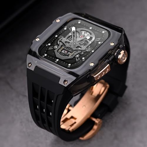 Kit modification transparent iwatch SE 44mm avec etui de luxe et bracelet rubber - 2