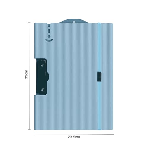Image of oddpod Horizontal A4 Plastic Clipboard with Elastic Strap /Multi-Function Document Paper Storage File Folder with Outer Cover for Students & Professionals - Powder Blue