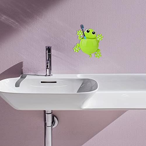 Cute Cartoon Frog Toothbrush Holder Adhesive Toothbrush Stand Toothbrush Organizer for Bathroom