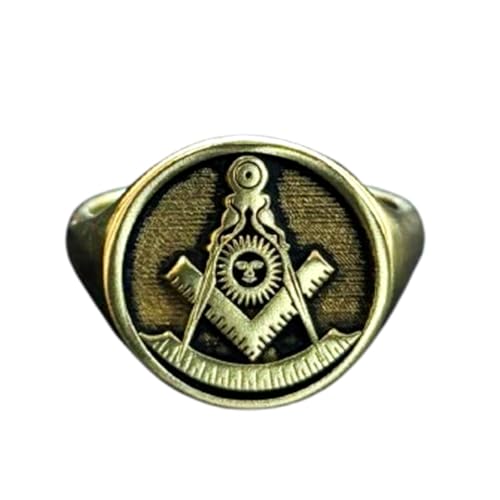 Bague franc-maçon en argent et or LKDR_0763 taille US 5 à 12.5