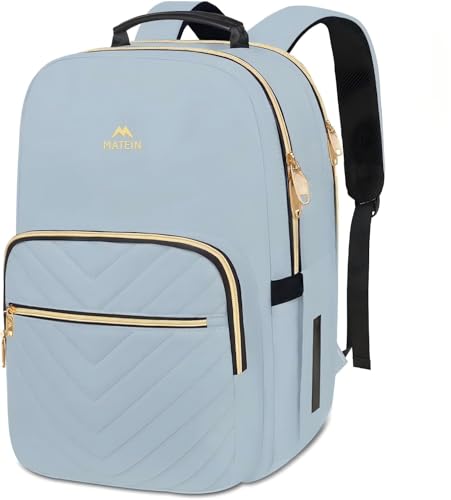 Image of MATEIN 15.6 Laptop Backpack, Slim Backpacks for Women with Luggage Strap