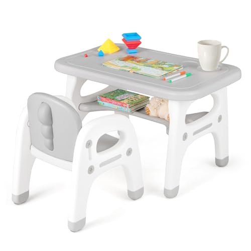 Honeyjoykidstableandchairsetdinosaurshapechildrenactivitytableand1chairforartcraftbuildingblocks2piecetoddlerfurnituresetfordaycareplayroomgiftforboysgirlsgray Urban Country Home Decor Honey joy kids table and chair set dinosaur shape children activity table and 1 chair for art craft building blocks 2 piece toddler furniture set for daycare playroom gift for boys girls gray urban country home decor