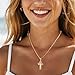 Gold Cross Necklace for Women - 14k Gold Plated Cross Pendant Necklaces,Trendy Non Tarnish Adjustable Golden Chain with Crucifix Charm,Catholic Jesus Pendants Jewelry,Religious Faith Gifts for Her