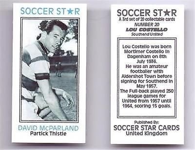 SOCCER STAR - Partick Thistle DAVID MCPARLAND collectable football trade card