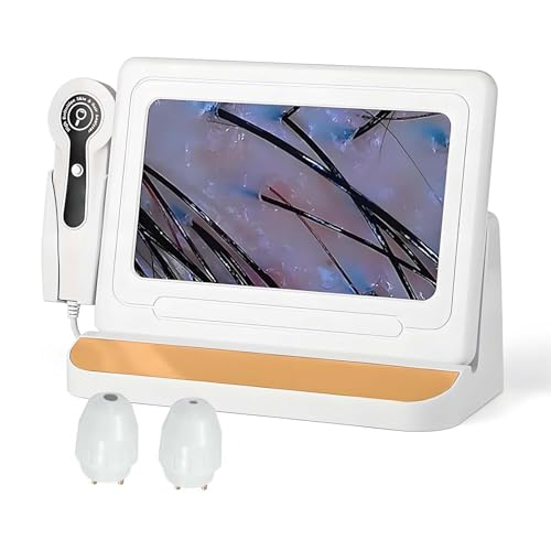 50x Facial Skin Analyzer with 200x Hair Scope, 10" 10MP HD Display for Pore Blackhead Acne Wrinkle Detection, Dual Lens System for Esthetician Home