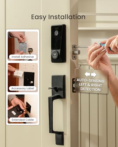 Fingerprint Smart Lock with Handle Set, Built-in WiFi, APP Remote - image 9
