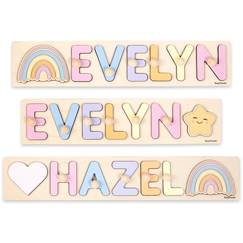 Custom Wooden Name Puzzle With Pegs, Montessori Toys for Child, Easter Baby Gift, Nursery Decor, Christmas Present for Baby, Personalized Present