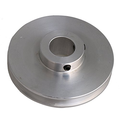 Cnbtr argento in lega di alluminio singolo Groove fisso hole V tipo puleggia per albero motore 0.3  0.5 cm PU rotonda cinture