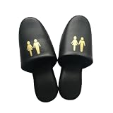 [ZAHADA] ビニールスリッパ 10足入り レザー調 業務用スリッパ 来客用 Lサイズ 27cm 抗菌 PVC 会社 男女兼用 4色 モデルルーム 集会所 公民館（ブラック、10足）