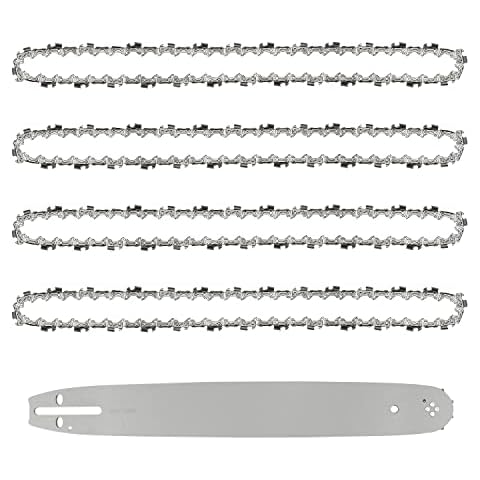 4-Pack 16-Inch Chainsaw Chains with Guide Bar Cover