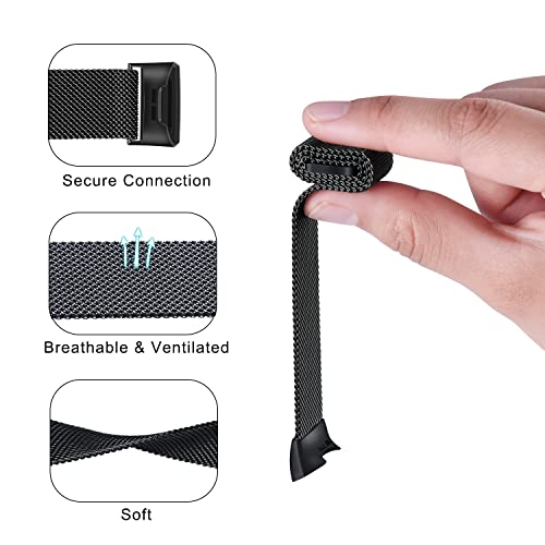 VANCLE Pulseira para Fitbit Charge 4 para mulheres e homens, pulseira respirável de malha de aço ino