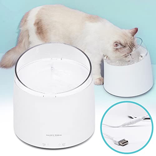 NaloosWorld Fontaine à eau pour chat et chien avec filtre à charbon actif, fontaine pour chat avec filtre de rechange, design de qualité supérieure avec prise USB, facile à nettoyer Cover