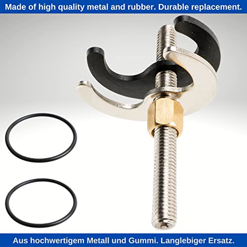 Wasch- und Spülbeckenarmaturen Schraubsystem, 1 Set, mit M8 Schraube 80 mm, Einloch-Montageset für Wasserhahn Befestigung, inkl. Hufeisenbefestigungsplatte, Mutter, Gummischeibe und 2 x O-Dichtungen