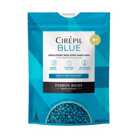 Cirepil - Blue - 800g Wax Beads - Unscented for Sensitive Skin - Disposable Blue Wax Refill - Fluid Gel Texture, Easy Removal, Peel-Off - No Strip Needed Cover