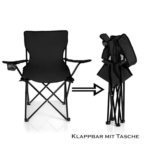 Image of VTOY KIMEE Folding Camping Chair | Supports 130kg | Alloy Steel Portable Foldable Chair with Cup Holder & Carry Bag | Beach Picnic Garden Outdoor