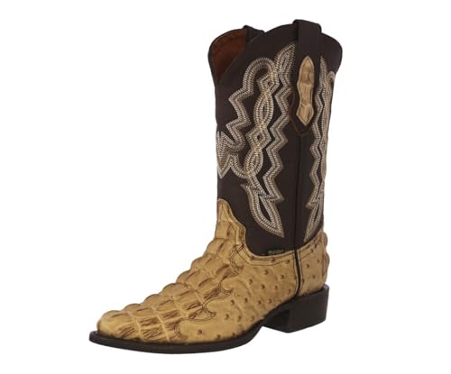 Texas Legacy Mens Sand Western Wear Cowboy Boots Crocodile & Ostrich Print J Toe