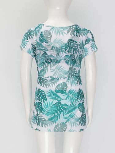 3Pcs Kids Girls Cover Up Dress Beachwear Tankini Set Short Sleeve Swimsuit Bathing Suit3