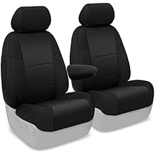 Coverking Custom Fit Front 50/50 Bucket Seat Cover for Select Honda Element Models - Neosupreme Solid Black
