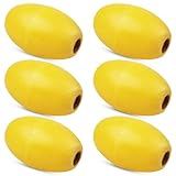 SILANON Rope Floats Marine Buoy Floats,4/6pcs Crab Trap Floats Buoy Fishing Marker Buoys Oval Water Floats Ski Rope Floats for Boats Pool Kayak Crabbing Trail Dock,Yellow